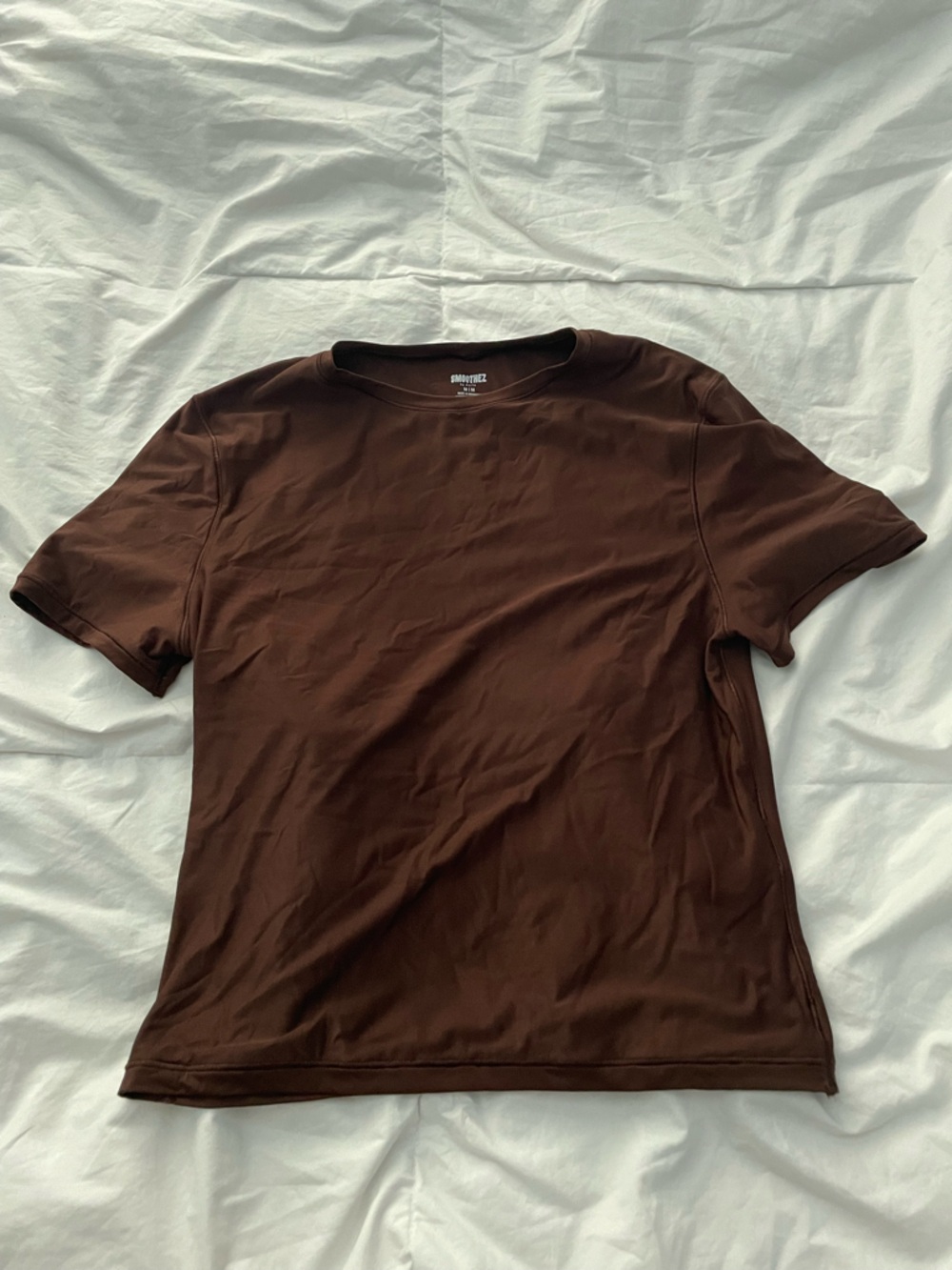 aerie Women's Chocolate Brown Crew Neck Short Sleeve Tee